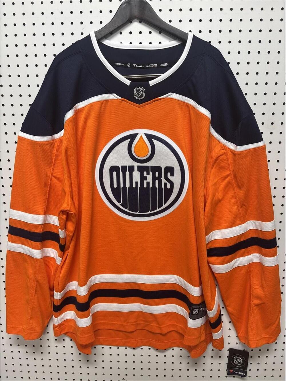 NWT Fanatics Edmonton Oilers Jersey Men’s Size 3XL Orange